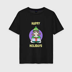 Женская футболка оверсайз Счастливых праздников