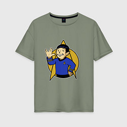 Футболка оверсайз женская Spoke - vault boy, цвет: авокадо