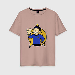 Футболка оверсайз женская Spoke - vault boy, цвет: пыльно-розовый