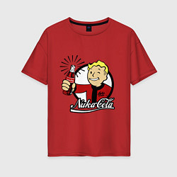 Футболка оверсайз женская Vault boy - nuka cola, цвет: красный