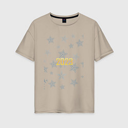 Женская футболка оверсайз Снег 2023