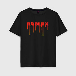 Женская футболка оверсайз Roblox градиент с подтеками