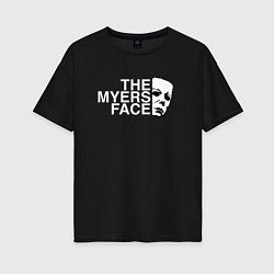 Женская футболка оверсайз The myers face Майкл Майерс хэллоуин