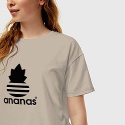 Футболка оверсайз женская Ananas - Adidas, цвет: миндальный — фото 2