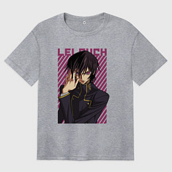 Футболка оверсайз женская Лелуш Черный принц, цвет: меланж