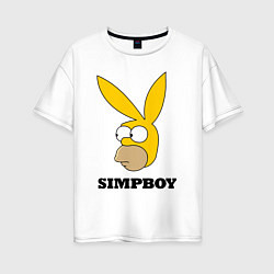 Женская футболка оверсайз Simpboy - rabbit Homer