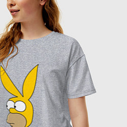 Футболка оверсайз женская Simpboy - rabbit Homer, цвет: меланж — фото 2