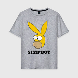 Футболка оверсайз женская Simpboy - rabbit Homer, цвет: меланж