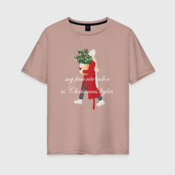 Женская футболка оверсайз Рождественские огоньки