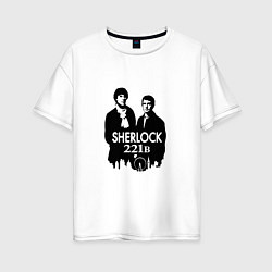 Футболка оверсайз женская Sherlock 221B, цвет: белый