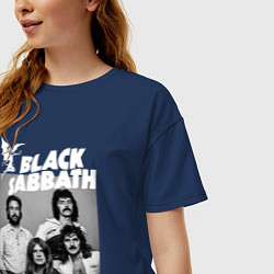 Футболка оверсайз женская Black Sabbath rock, цвет: тёмно-синий — фото 2