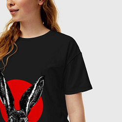 Футболка оверсайз женская Rabbit ears, цвет: черный — фото 2