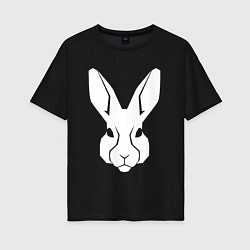 Женская футболка оверсайз White rabbit head