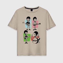Женская футболка оверсайз The Beatles - drawing - sketch