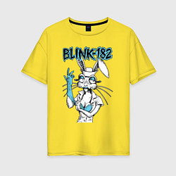 Женская футболка оверсайз Blink 182 bunny nurse