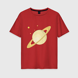 Женская футболка оверсайз Сатурн