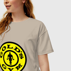 Футболка оверсайз женская Golds GYM, цвет: миндальный — фото 2