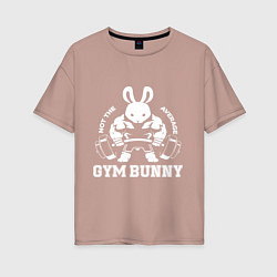 Футболка оверсайз женская Gym bunny powerlifting, цвет: пыльно-розовый