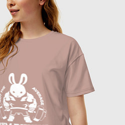 Футболка оверсайз женская Gym bunny powerlifting, цвет: пыльно-розовый — фото 2