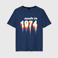 Женская футболка оверсайз Made in 1974 liquid art