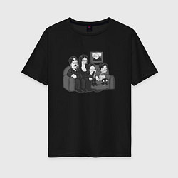 Женская футболка оверсайз Addams x Simpsons