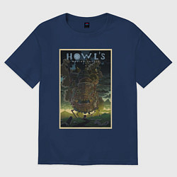 Футболка оверсайз женская Howls castle poster, цвет: тёмно-синий