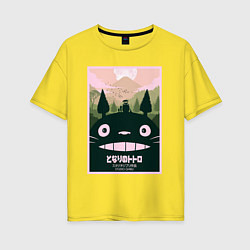 Футболка оверсайз женская Totoro poster, цвет: желтый