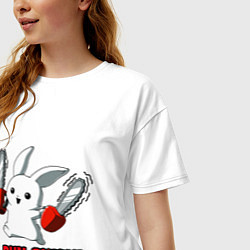 Футболка оверсайз женская Rabbit run away, цвет: белый — фото 2