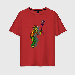 Женская футболка оверсайз Зомби и шарик
