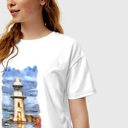 Футболка оверсайз женская Старый маяк, цвет: белый — фото 2