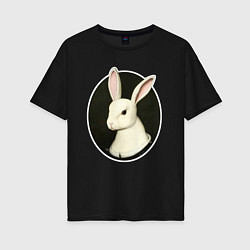 Женская футболка оверсайз Средневековый кролик