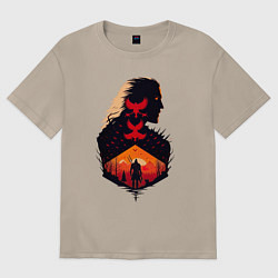 Футболка оверсайз женская Геральт из Ривии, цвет: миндальный