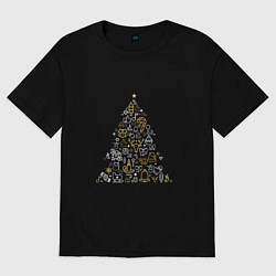 Женская футболка оверсайз Яркая ёлочка