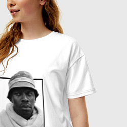 Футболка оверсайз женская Tyler The Creator портрет, цвет: белый — фото 2
