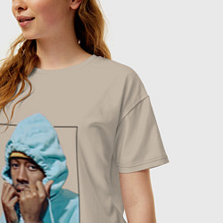 Футболка оверсайз женская Tyler The Creator Hip-Hop, цвет: миндальный — фото 2