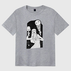 Футболка оверсайз женская Ночной кошмарище, цвет: меланж