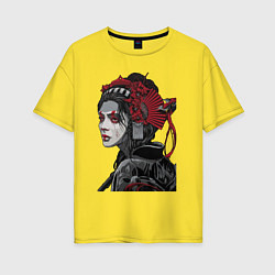 Женская футболка оверсайз Sad samurai