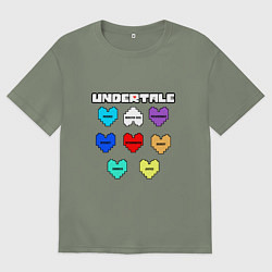 Футболка оверсайз женская Undertale - души 8 людей, цвет: авокадо