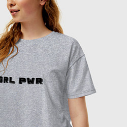 Футболка оверсайз женская GRL PWR арт, цвет: меланж — фото 2