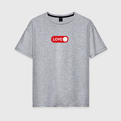 Футболка оверсайз женская Love on, цвет: меланж