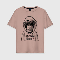 Женская футболка оверсайз Monkey hipster