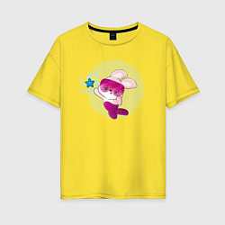 Женская футболка оверсайз Зайка со звездочкой