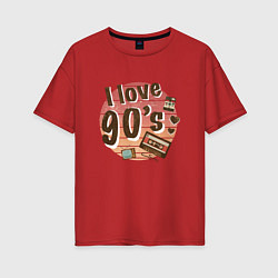 Женская футболка оверсайз I love 90-s