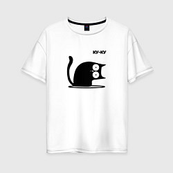 Женская футболка оверсайз Куку Cat