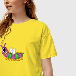 Футболка оверсайз женская Мультяшный монстр, цвет: желтый — фото 2
