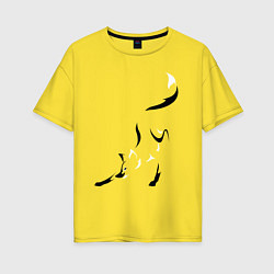 Футболка оверсайз женская Хитрая лисица, цвет: желтый