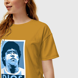 Футболка оверсайз женская Dios Maradona, цвет: горчичный — фото 2