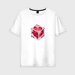 Женская футболка оверсайз Сердце в кубе