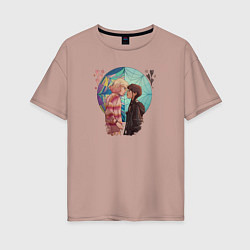 Женская футболка оверсайз Удивительные миры Уэнсдэй и Энид