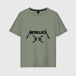 Футболка оверсайз женская Metallica, цвет: авокадо